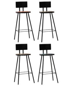 vidaXL Barkrukken 4 st massief gerecycled hout