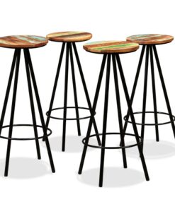 vidaXL Barkrukken 4 st massief gerecycled hout