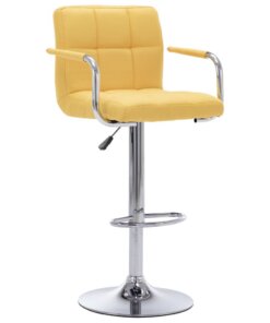 vidaXL Barstoel stof geel