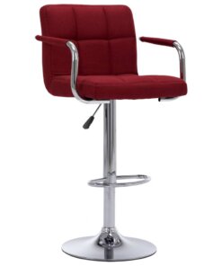 vidaXL Barstoel stof wijnrood