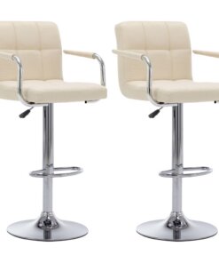 vidaXL Barstoelen 2 st stof crème