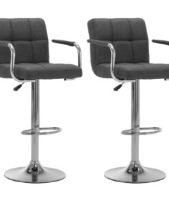 vidaXL Barstoelen 2 st stof donkergrijs