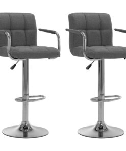 vidaXL Barstoelen 2 st stof lichtgrijs