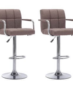 vidaXL Barstoelen 2 st stof taupe