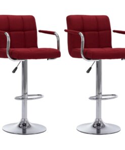 vidaXL Barstoelen 2 st stof wijnrood