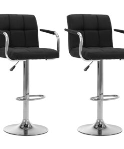 vidaXL Barstoelen 2 st stof zwart