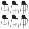 vidaXL Barstoelen 6 st stof zwart