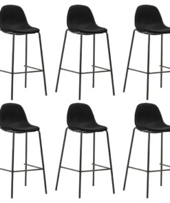 vidaXL Barstoelen 6 st stof zwart