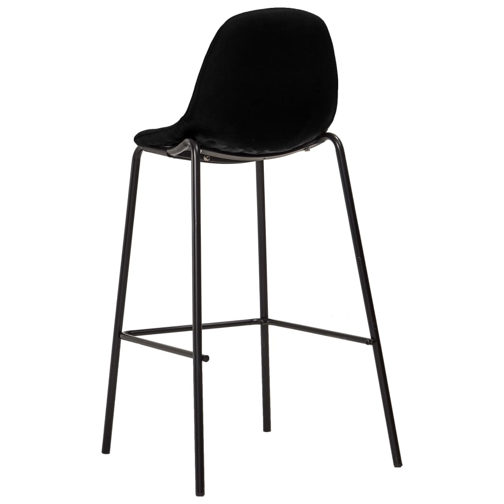 vidaXL Barstoelen 6 st stof zwart - Afbeelding 5