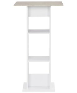 vidaXL Bartafel 60x60x110 cm wit en betonkleurig