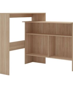vidaXL Bartafel met 2 tafelbladen 130x40x120 cm eikenkleurig