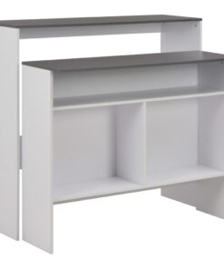 vidaXL Bartafel met 2 tafelbladen 130x40x120 cm wit en grijs