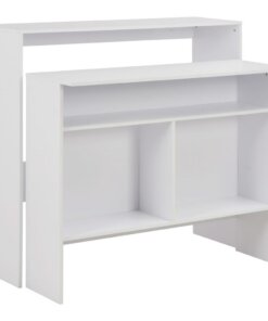 vidaXL Bartafel met 2 tafelbladen 130x40x120 cm wit