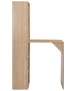 vidaXL Bartafel met kast 115x59x200 cm eikenkleurig