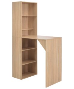 vidaXL Bartafel met kast 115x59x200 cm eikenkleurig