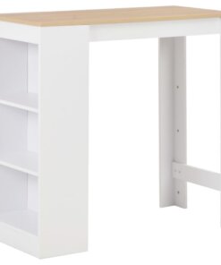 vidaXL Bartafel met schap 110x50x103 cm wit