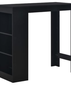 vidaXL Bartafel met schap 110x50x103 cm zwart