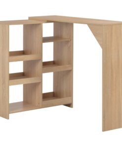 vidaXL Bartafel met verplaatsbaar schap 138x39x110 cm eikenkleurig