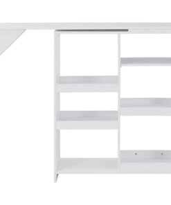 vidaXL Bartafel met verplaatsbaar schap 138x39x110 cm wit