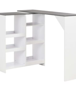 vidaXL Bartafel met verplaatsbaar schap 138x39x110 cm wit