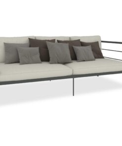 vidaXL Bedbank metaal grijs 90x200 cm