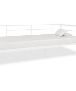 vidaXL Bedbank metaal wit 90x200 cm