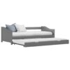 vidaXL Bedbank uittrekbaar grenenhout grijs 90x200 cm