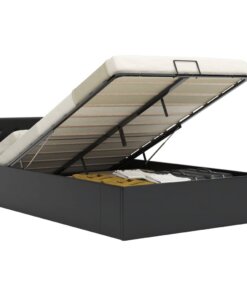 vidaXL Bedframe hydraulisch kunstleer zwart 140x200 cm