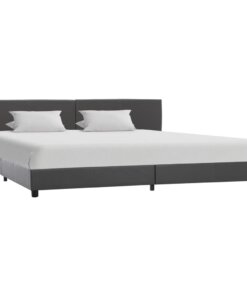 vidaXL Bedframe kunstleer grijs 180x200 cm