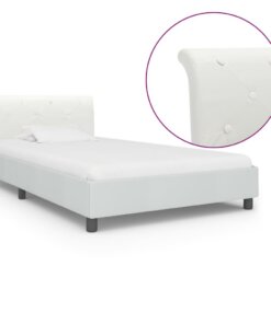 vidaXL Bedframe kunstleer wit 100x200 cm