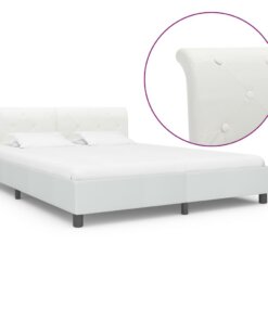 vidaXL Bedframe kunstleer wit 160x200 cm