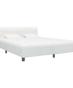 vidaXL Bedframe kunstleer wit 180x200 cm