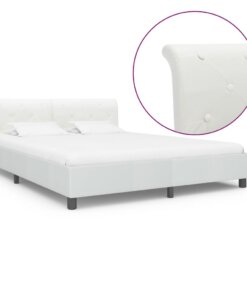 vidaXL Bedframe kunstleer wit 180x200 cm