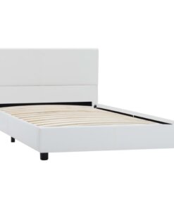 vidaXL Bedframe kunstleer wit 90x200 cm