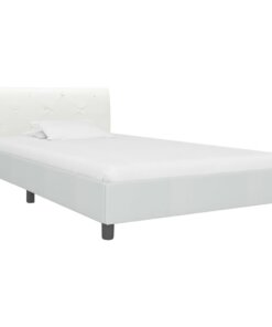 vidaXL Bedframe kunstleer wit 90x200 cm