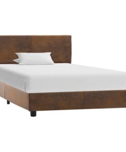 vidaXL Bedframe kunstsuède bruin 90x200 cm