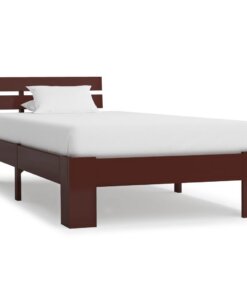 vidaXL Bedframe massief grenenhout donkerbruin 100x200 cm