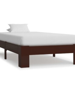 vidaXL Bedframe massief grenenhout donkerbruin 100x200 cm