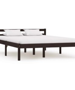 vidaXL Bedframe massief grenenhout donkerbruin 120x200 cm
