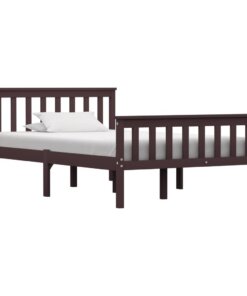 vidaXL Bedframe massief grenenhout donkerbruin 120x200 cm