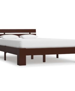 vidaXL Bedframe massief grenenhout donkerbruin 140x200 cm