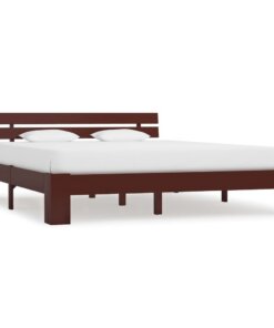 vidaXL Bedframe massief grenenhout donkerbruin 160x200 cm