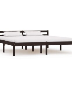 vidaXL Bedframe massief grenenhout donkerbruin 160x200 cm