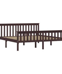 vidaXL Bedframe massief grenenhout donkerbruin 180x200 cm