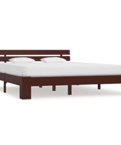 vidaXL Bedframe massief grenenhout donkerbruin 180x200 cm