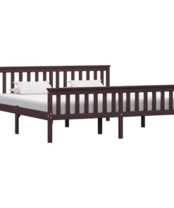 vidaXL Bedframe massief grenenhout donkerbruin 180x200 cm