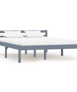 vidaXL Bedframe massief grenenhout grijs 120x200 cm