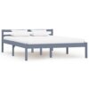 vidaXL Bedframe massief grenenhout grijs 140x200 cm