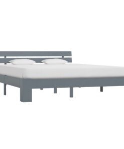 vidaXL Bedframe massief grenenhout grijs 180x200 cm
