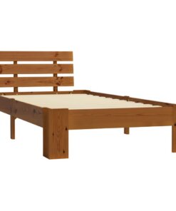 vidaXL Bedframe massief grenenhout honingbruin 100x200 cm
